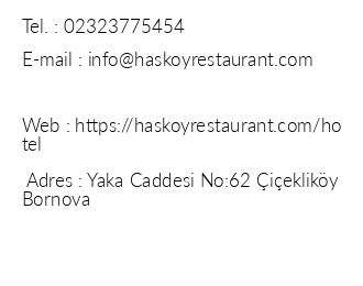 Has Ky Restaurant & Butik Hotel iletiim bilgileri